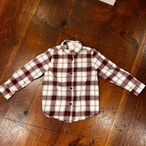 Gymboree Red, Green and White Plaid Button Down Shirt- 5T-‎ Holiday